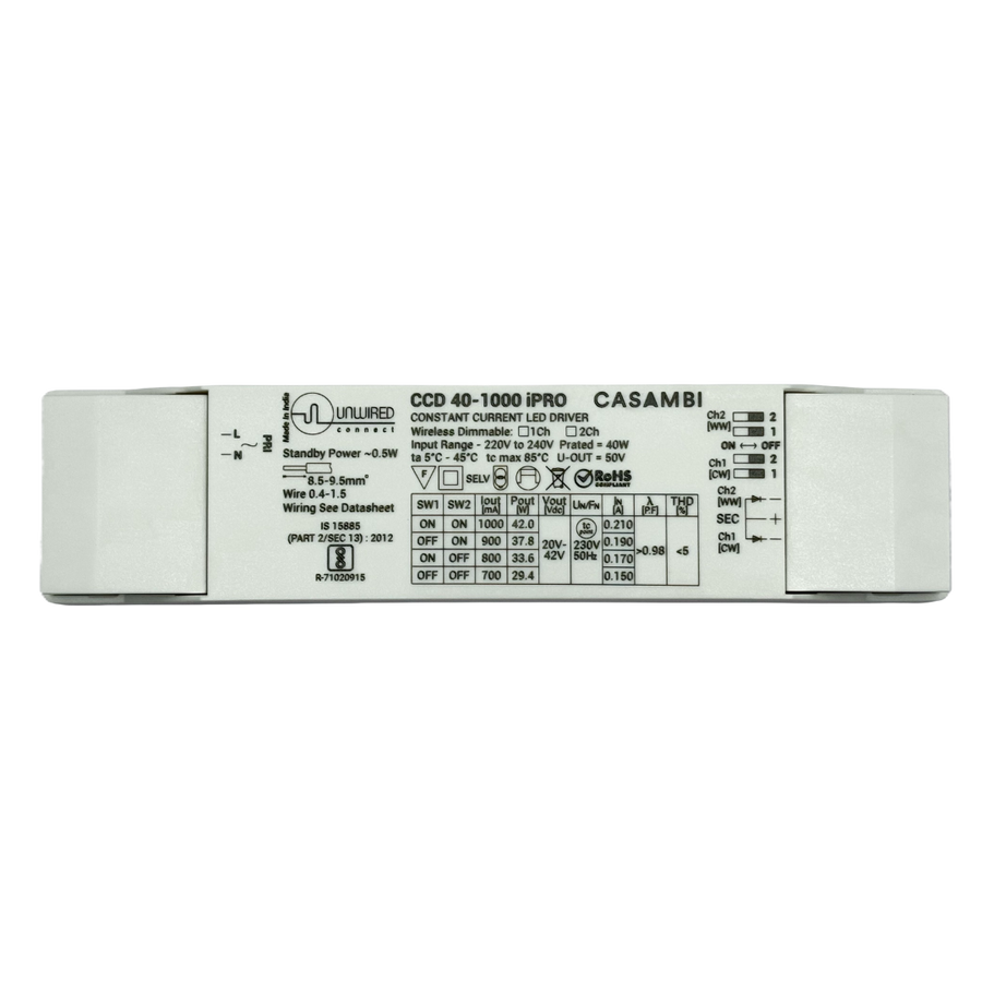 Unwired CC 15-40W Smart Driver (1C) – Casambi